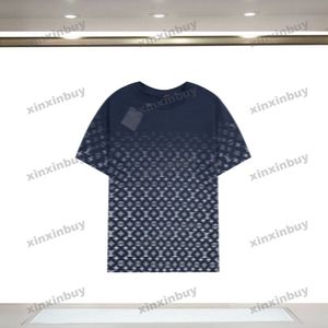 Xinxinbuy 2024 MĘŻCZYZNY DYSKTRATORT TEE T SHIRT NOWOŚĆ GRODIENT LITET DRUKU