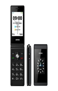 Originele UNIWA X28 mobiele telefoons Luxe zakelijke flip-telefoon GSM Grote drukknop Oude man mobiele Dual Sim Bluetooth FM-radio ontgrendeld 7333291