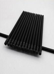 100pcs kawaii black wood pencil lot black pencils with erasers for school office writing supplies cute stationary HB pencil bulk Y9802142