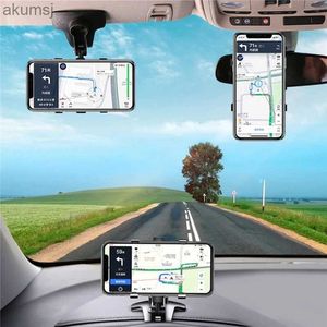 Cell Phone Mounts Holders HUD Car Mobile Phone Holder 360 Degree Stand In Dashboard Rear View Mirror Sunshade Baffle Phone Holder GPS Mount Support YQ240110