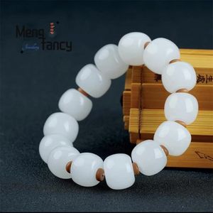 Bangles Natural Golden Silk Jade Sheep's Fat White Jade Bracelet Simple Exquisite Fashion Couple Jewelry Best Selling Men Women Souvenir