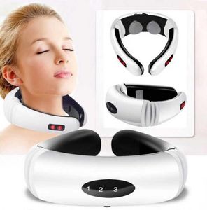 Electric Neck Massager Pulse Back 6 Modes Power Control Far Infraröd uppvärmnings Smärtlindring Verktyg Hälsovård Relaxation Machine J585496153