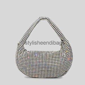 Totes Luxury Diamonds Evening Clutch Bags Designer Rhinone Women Handväskor Shinny Party Pures Sier Crystal Mesh Bag 2023Stylisheendibags