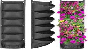 Ny design vertikal hängande trädgårdsplantare blomma krukor layout vattentät vägg hängande blomkruka väska perfekt lösning1464524