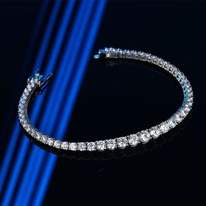 Bracciale rigido con diamanti Moissanite sfumato Braccialetti da sposa in argento sterling 925 reali al 100% per gioielli da fidanzamento da donna