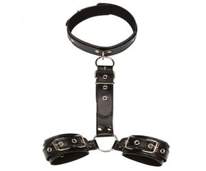 Pescoço para pulso ferramentas de retenção para trás auto bondage brinquedos para adultos colar bdsm posições sex shop para casais escravo juegos eróticos y4382575