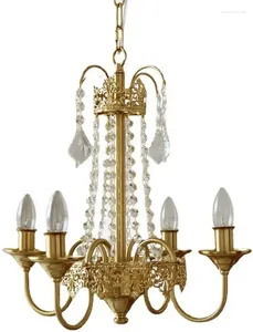 Chandeliers Retro Crystal Chandelier 4 Lights Candle For Living Room Bedroom Cafe Teahouse Bar Dining Club