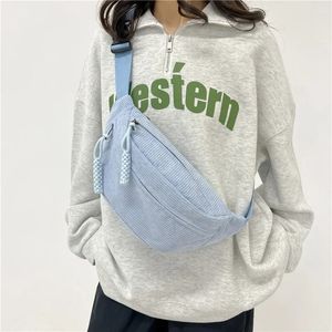 Günlük trend bel çantası kalça paketi sokak tarzı kadın kemer retro kadife tasarımcı kız omuz crossbody göğüs 240110