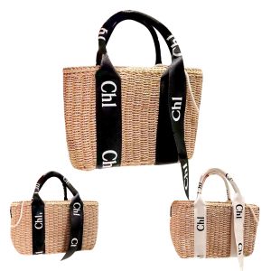 Vintage Fashion Woody Beach Bag Black Purse the Designer Shoulder Summer Bags Crossbody Weave Handbag Clutch Bag