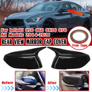 New Pair Rearview Mirror Caps For Infiniti Q50 Q50S Q60 QX30 Q70 2014 - 2023 M Style Wing Side Mirror Cover Car Accessories