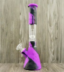 Ny silikon Bong Silicon Hookah 12 tum höjd Shisha vattenrör bärbar vattenpipa bägerbas med set8469569