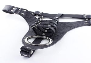 Nuova imbracatura in pelle maschile Fetish Wear Slip Pene Bondage Restrizioni Schiavo Bdsm Strumenti per uomini Crotchless Giocattoli sexy Prodotti J190521728118