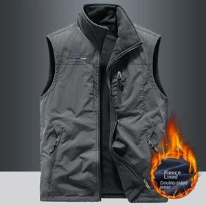 Inverno colete de trabalho masculino aquecimento gilet ao ar livre caminhadas roupas luxo estofamento sem mangas casaco acolchoado para homem 240109