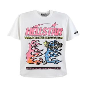 Gömlek Erkek Tişört Tasarısı Gömlek Hellstar Kapalı Beyaz Gömlek Fashin Tasarımcısı Erkekler Kadın Gömlek Hip Hop y2k Rapçi Graffiti Baskı Yıkama Gevşek Tees