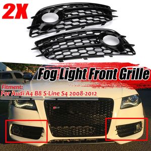 Ny RS4-stil Front Bumper Lower Grille Fog Light Grill för Audi A4 B8 S-Line S4 2009-2012 FOG LAMP GRILL 8K0807681C01C 8K0807681C