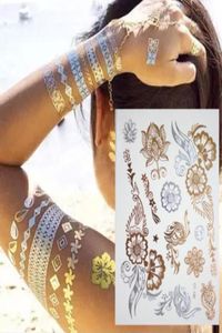 500 Style Body Art Sieć złoto tatuaż tymczasowy tatuaż tatoo tato flash tats tatuaż metaliczny tatuaż biżuteria Tattoos Tatuaże tymczasowe 3886991