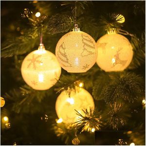 Juldekorationer LED Ball Light Chrismas Xmas Tree Hanging Ornament Garden Party Decor Lighted ChultanCoration Pendant Drop Dhkxi