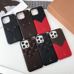 Capas de telefone de designer para iPhone 15 14 Pro Max Slots de cartão de couro Purse16 15 15promax 14promax 15pro 14pro 13pro 13 12 11 X Xs Case com caixa de logotipo 241231PE-3