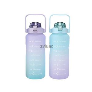 butelka z wodą 2000 ml PC PC Plastikowe sportowe butelki z wodą 360 szczelność gradientowy kolor Kolor Kubki Dziewczyna Kupa do zimnych napojów YQ240110