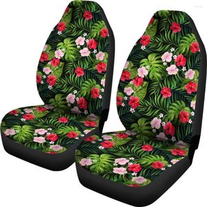 Coprisedili per auto Set di coperture mix di fiori tropicali hawaiani 2 pezzi Accessori Tappetini