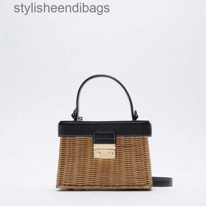 Borse a tracolla Borsa ZA Str Borsa a tracolla in rattan intrecciato vintage personalizzata Borsa a mano casual Borsa a tracolla da spiaggia Pochette fatta a manostylisheendibags