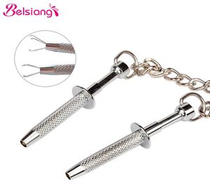 Belsiang Borst Clips Tepelklemmen voor Vrouwen Marteling Keten Schroef Tepel Bdsm Staal Bondage Volwassen Speeltjes voor Koppels NC4 Y2011184825402