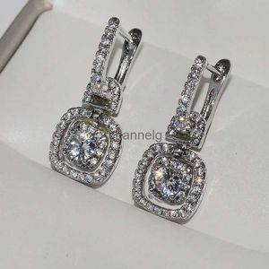 Ohrstecker aus echtem 925er-Sterlingsilber, Moissanit-Ohrringe für Frauen, Hochzeit, Diamanten, Büro, edler Schmuck, Tropfenohrringe, Orecchini-Mädchen-Geschenk, YQ240110