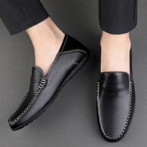 980 på Mens Slip Trend Loafers Driving Casual Handmade Moccasins Male Leather Flats Comfy Boat Footwear Men Walking Shoes 240109 928