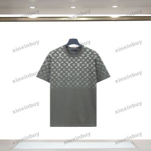 Xinxinbuy 2024 Homens designer Tee camiseta Gradiente carta impressão 1854 mulheres preto branco azul vermelho M-2XL