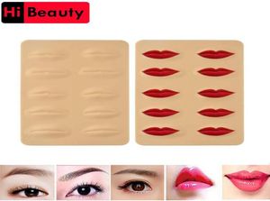 10pcslot 3D Silicone Permanent Makeup Tattoo Training Practice Fake False Skin Lips For Microblading Tattoo Machine Beginner7377496