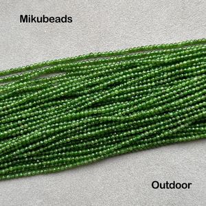 Ekran Toptan Doğal 2mm 3A Diopside Faseted Yuvarlak Yuvarlak Gevşek Boncuklar Mücevher Yapımı Diy Bilekler Kolye Hediyesi