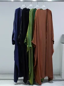 Roupas étnicas Ramadan Kimono Dubai Abaya Kaftan Arábia Saudita Turquia Islam Vestido Muçulmano Roupas de Oração Abayas para Mulheres Robe Femme