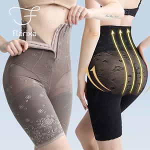 FLARIXA SLIMMING SHATH Woman Flat Belly Shaping Trosies Midje Trainer Body Shaper Dragkedja Butt Lift Mage Control Shorts Corset 240109