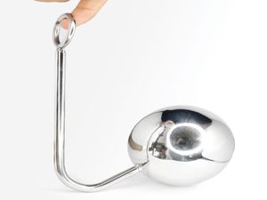 Giant Ball Anal Hook Metal Butt Plug Anus Fart Putty Slave Prostate Massager BDSM Sex Toy for Men 2019 New Design Anal Toys CX20071639642