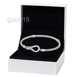 Infinity Knot Snake Chain Bracelet for Authentic Sterling Silver Wedding Party Jewelry for Women Girlfriend Gift Designer Bracelets with Original Box Set OKHC