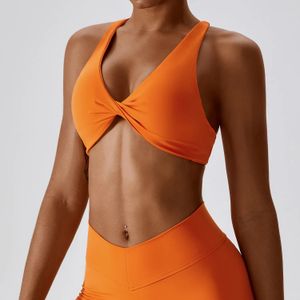 Nclagen sutiã esportivo feminino de nylon, alças cruzadas, traseira, torção nua, sensação sexy, yoga, academia, treino, acolchoado, bralette, roupa de banho 240110