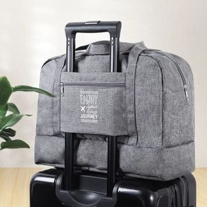 Mode fällbara resväska kvinnor oxford rese helgen över natten väskor stor kapacitet hand bagage tyg duffel accessor leveranser 240109