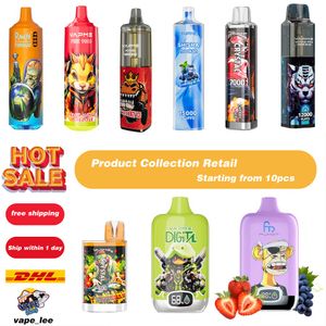 Mindestbestellmenge 10 Stück Randm 7k 9k Puff Digital 12k Box Vape 7k 9k 12k 12k Pro Puffs Einweg-E-Zigaretten mit verifiziertem Code Mesh Coil Device Vape Pen Pod kostenloser Versand