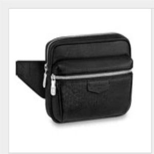 2021 CLASSIC fashion black flower bags Blanded real leather waist pocket bag men cross body shoulder purse265T