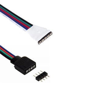 4pin Male Female RGB Connector Wire Cable för RGB LED -remsljusförlängningstråd från remsa till styrenhet