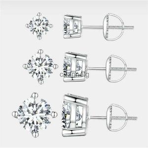 Stud MSE003 Lefei Mode Klassisch Trendy Luxus Moissanit Krallen 4 Design Crew Ohrringe Charme Frauen Silber S925 Hochzeit Schmuck Geschenke YQ240110