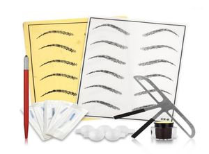 Permanenta makeupmaskiner Ankomst Mikroblading Eyebrow Tattoo Set Manual Pen Kit Tatouage Sourcil Practice Anestesico Para Chines 3812914