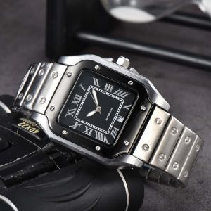 أحدث مربع كارتر المسح الضوئي رجال الرجال الساعات Quartz Watch Movement ، Talendar Business Date Fashion Watch ، Full Diold Dial Solid Strap Trap Sapphire