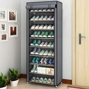 Multilayer Shoe Rack Organizer Minimalist Modern Shoe Hyllar Dammtät nonwoven Shoerack Hemmöbler Spacebesparande skåp 240109