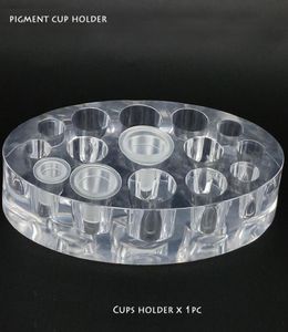 WholeOval Acrylic pigment rack permanent makeup pigment cup Color pigment cup tattoo holder holder ship9019535