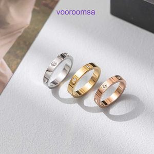 Carter Design Pierścienie koralików luksusowa biżuteria na dam prezent Koreańska wersja prostego tytanowego pierścienia parowca nie tracą pigmentu, z oryginalnym pudełkiem