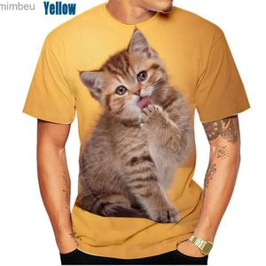 T-shirts hommes Nouveau design de mode T-shirt cool hommes / femmes T-shirt 3D Imprimer chat à manches courtes Tops d'été T-shirts T-shirt pour hommes Tops Pull TeeL240110