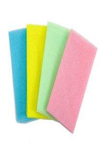 Salux nylon japanska 3090 cm exfolierande skönhet hud baddusch tvättduk handduk bakre skrubba badborstar flera färger dhl7784744