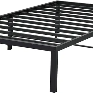 Conjuntos de cama Estruturas de cama Metal Platform Black Twin XL aço durável de 14 polegadas