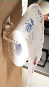 Suporte para rolo de papel de cozinha em aço inoxidável porta-toalhas de papel de cozinhaSem perfuração 3M ganchos pegajosos J153723710254